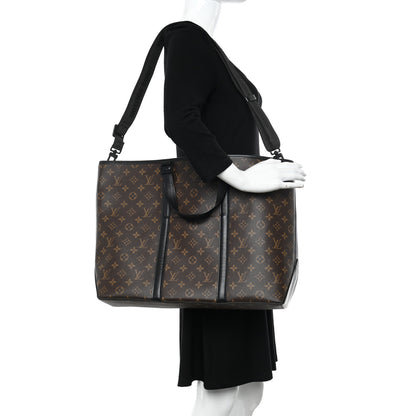 Louis Vuitton Monogram Macassar Weekend Tote GM 2 of 9