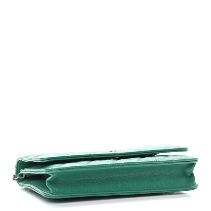 Chanel Caviar Quilted Wallet On Chain WOC Green 4 of 11