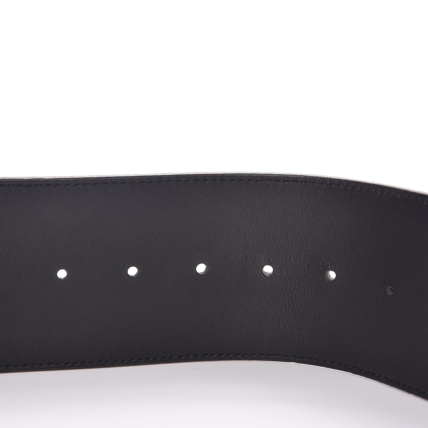 Gucci Moon Calfskin Pearl Double G 70mm Belt 85 34 Black Cream 6 of 7