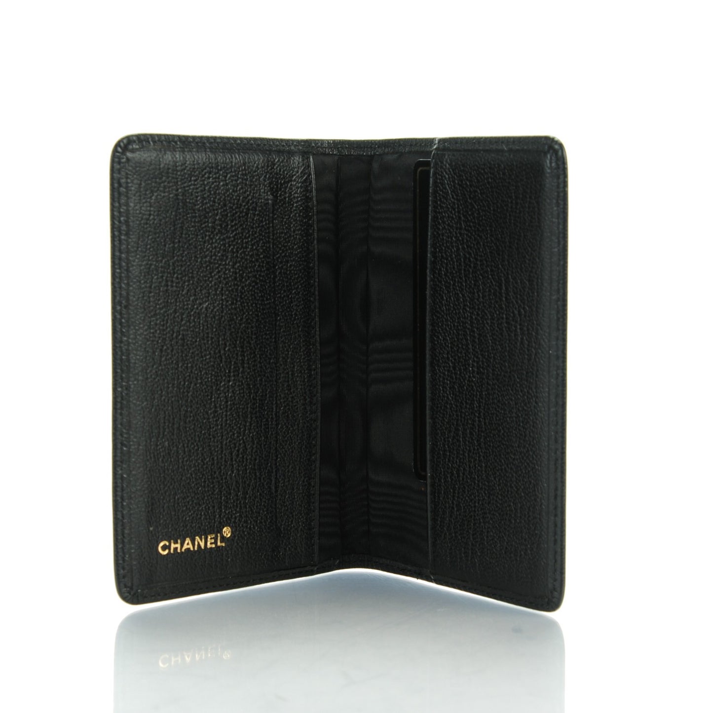 Goatskin Card Holder Wallet Black