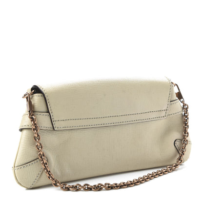 Gucci Textured Calfskin Horsebit Chain Clutch Off White 2 of 9