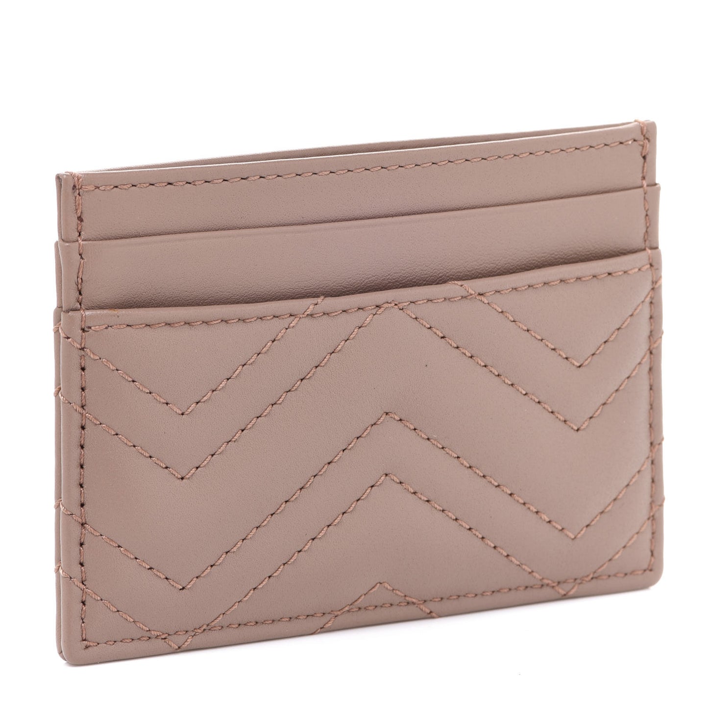 Calfskin Matelasse GG Marmont Card Holder Porcelain Rose