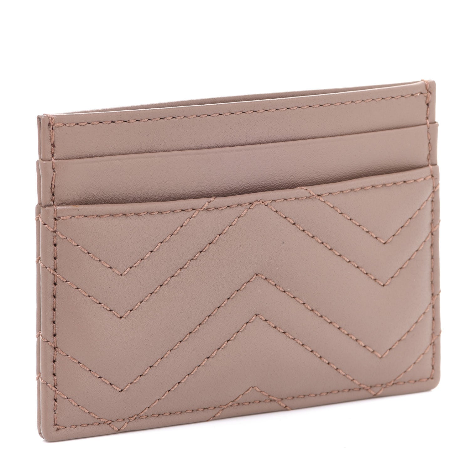 Gucci Calfskin Matelasse GG Marmont Card Holder Porcelain Rose 3 of 7