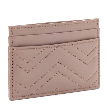 Gucci Calfskin Matelasse GG Marmont Card Holder Porcelain Rose 3 of 7