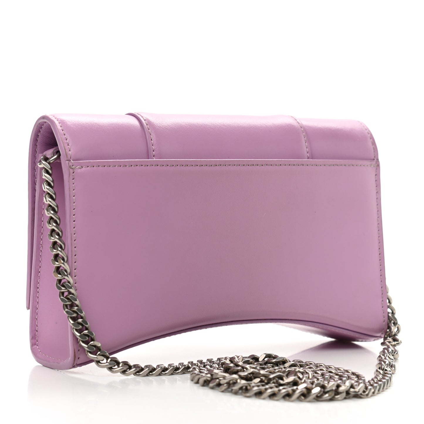Shiny Box Calfskin Tonal B Hourglass Chain Bag Liliac