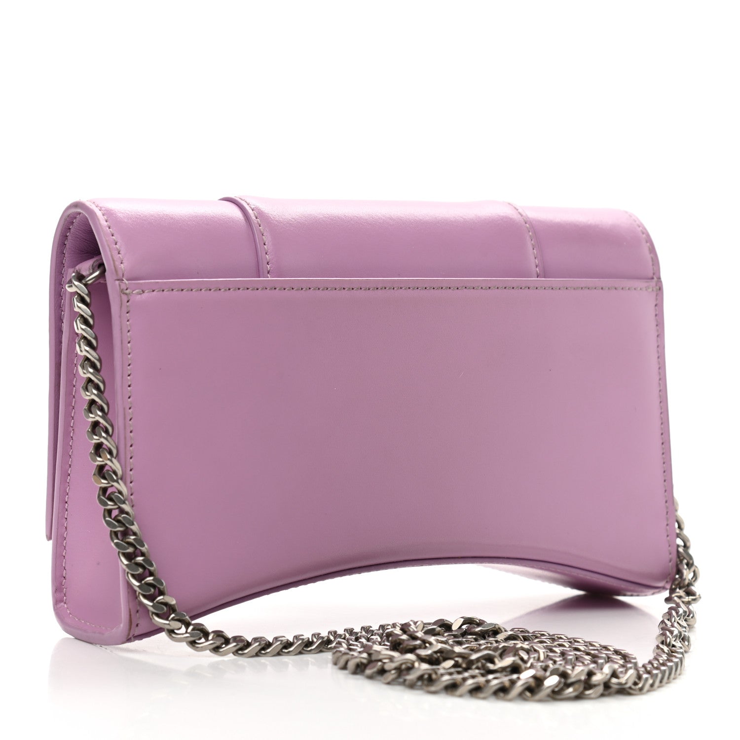 Balenciaga Shiny Box Calfskin Tonal B Hourglass Chain Bag Liliac 2 of 14