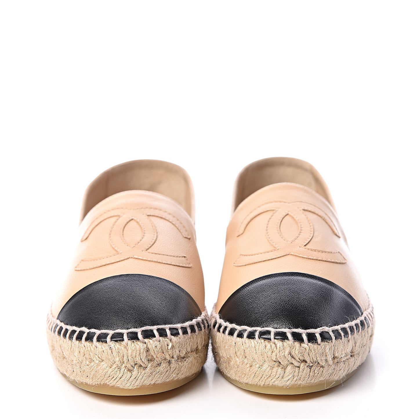 Lambskin CC Espadrilles 36 Beige Black