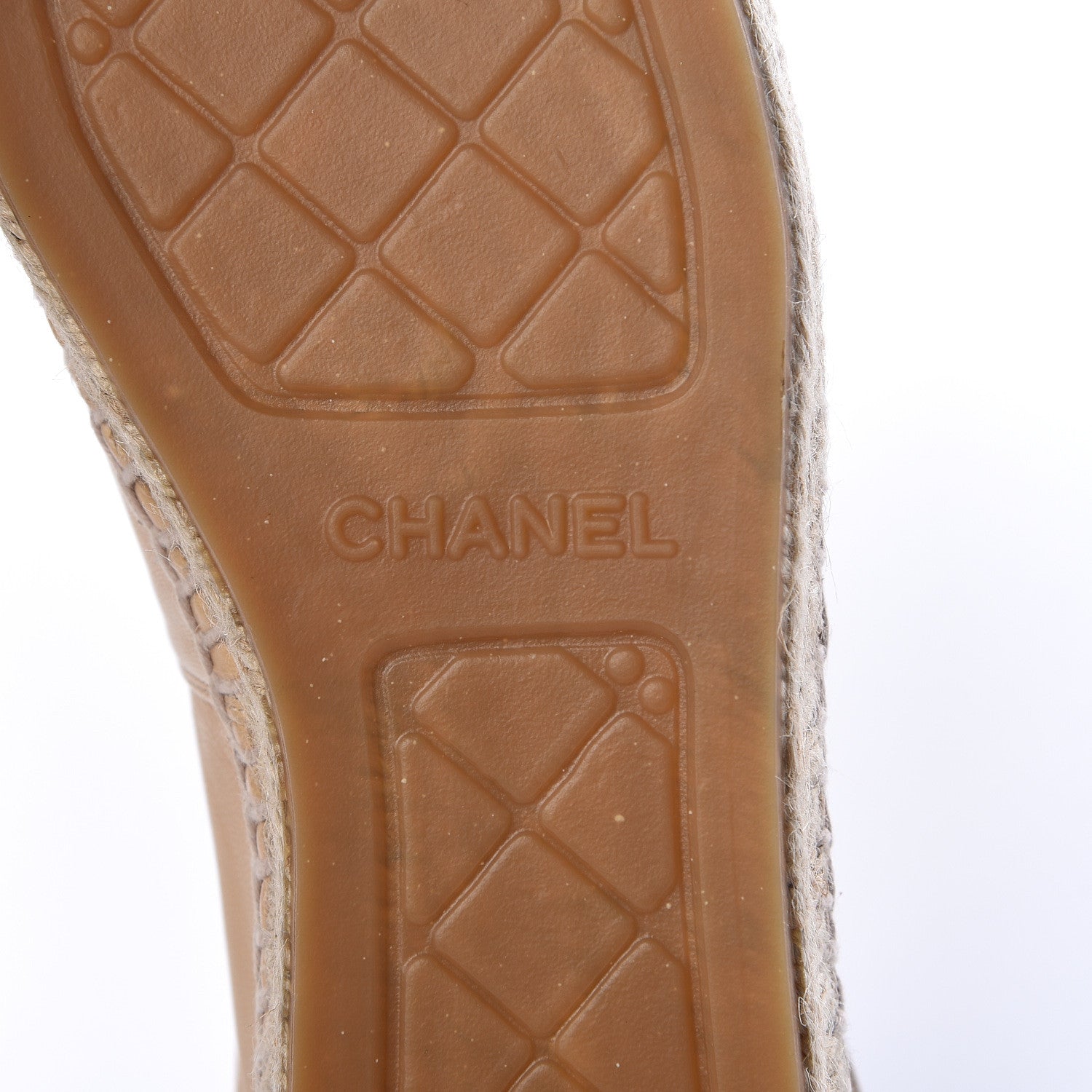 Chanel Lambskin CC Espadrilles 37 Beige Black 7 of 11