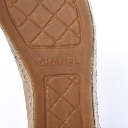 Chanel Lambskin CC Espadrilles 37 Beige Black 7 of 11