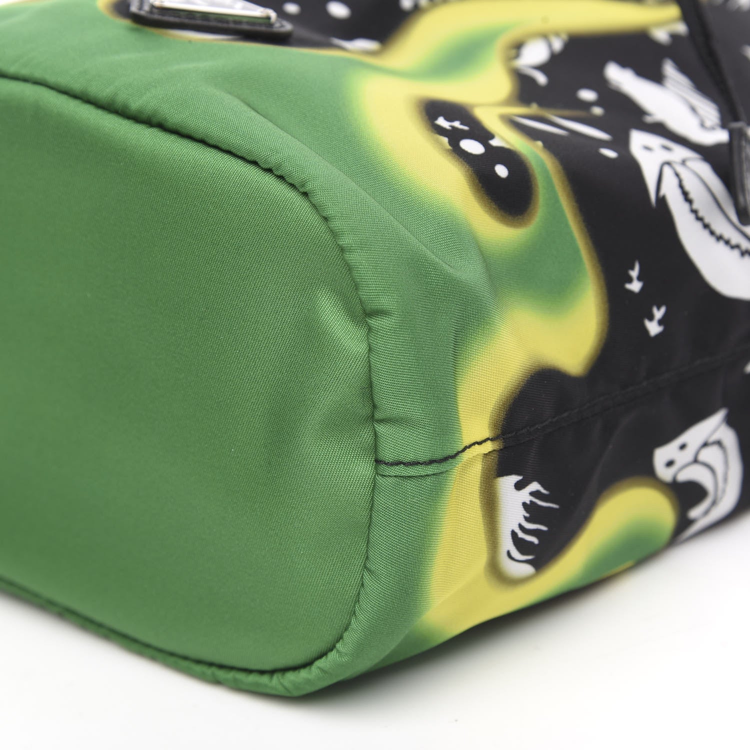 Prada Saffiano Tessuto Nylon Sirene Bucket Wristlet Mango 9 of 9
