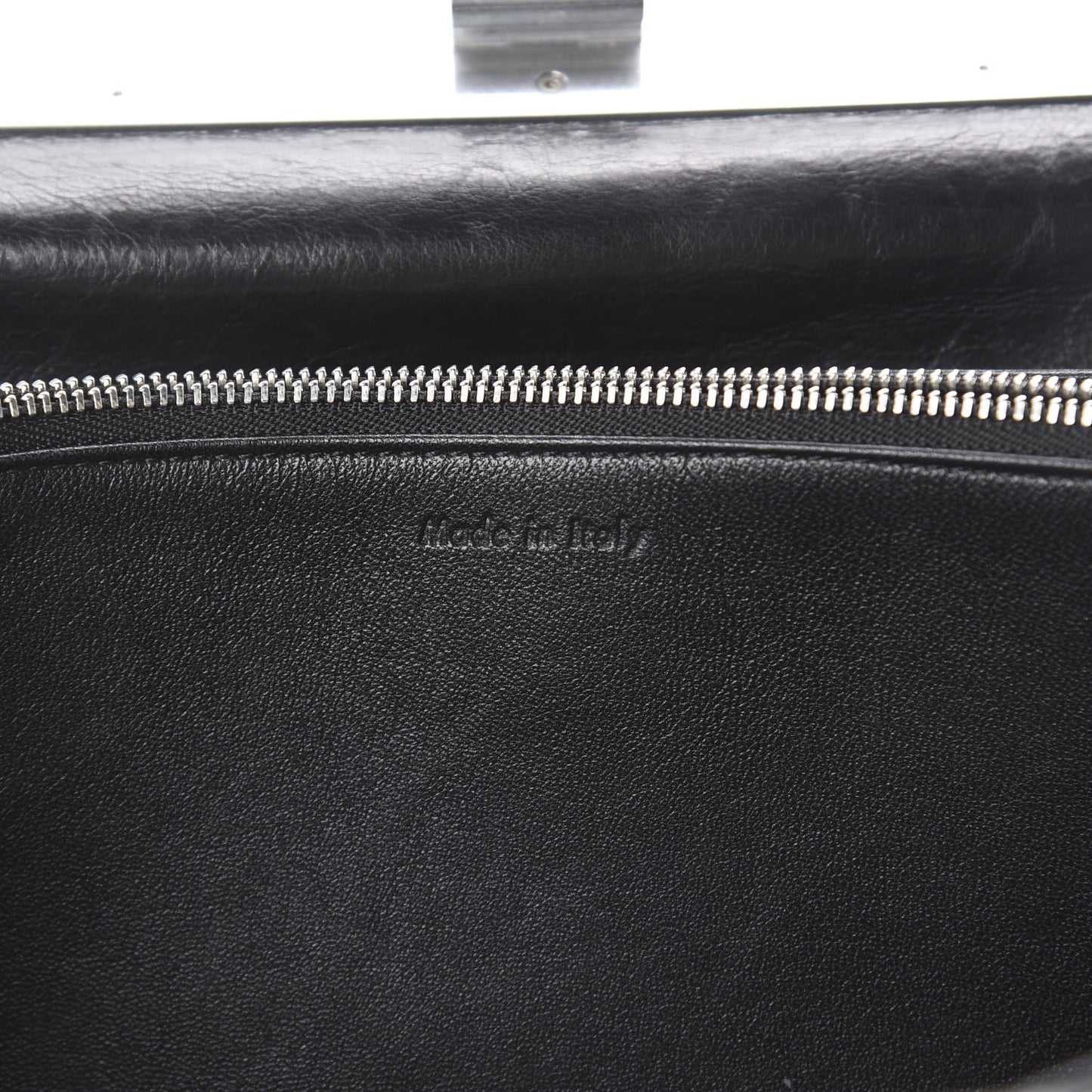 Shiny Paperweight Calfskin Medium Clasp Shoulder Bag Black