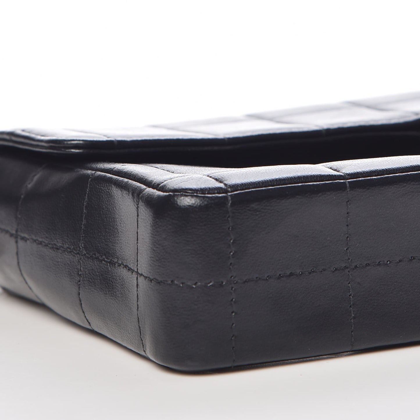 Lambskin East West Chocolate Bar Flap Black