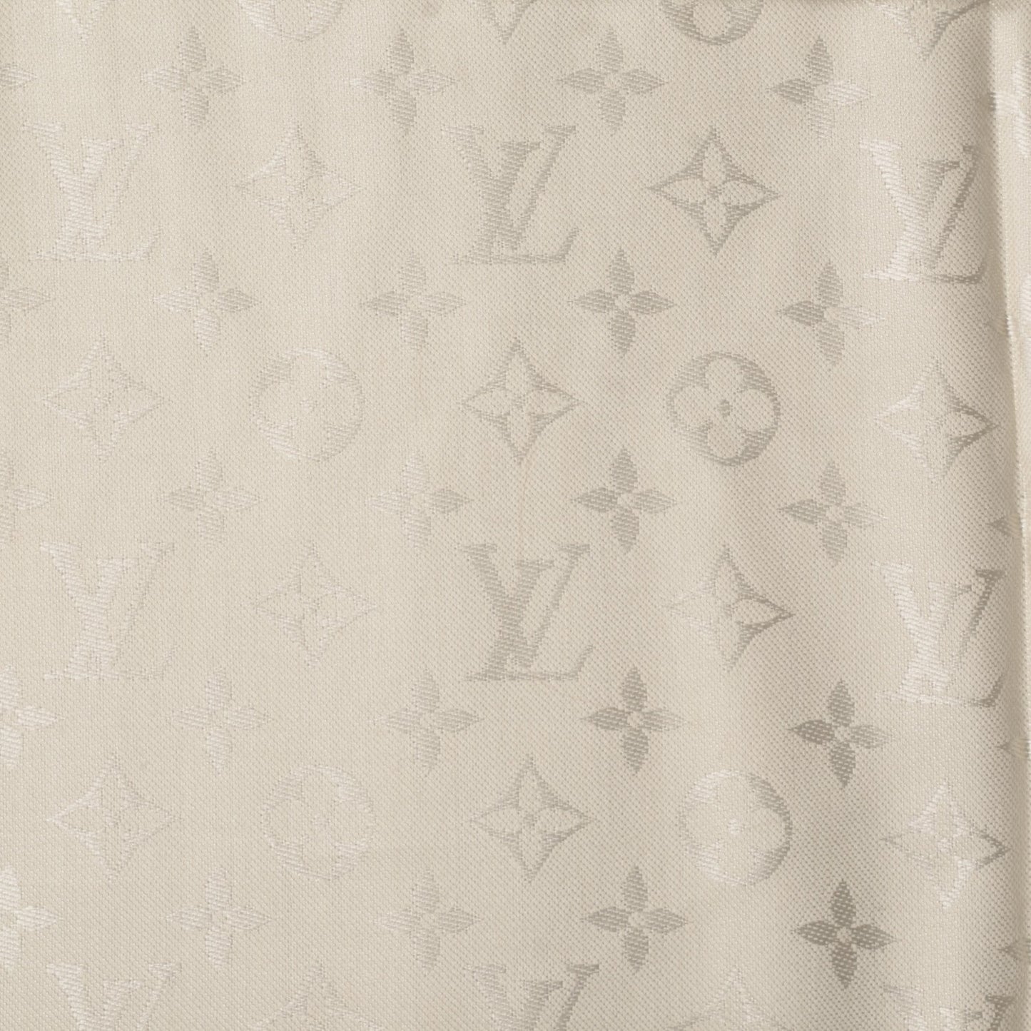 Silk Wool Monogram Shawl White