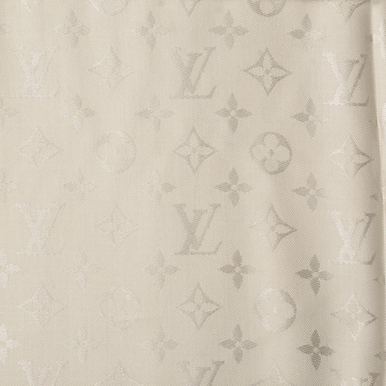 Louis Vuitton Silk Wool Monogram Shawl White 1 of 5