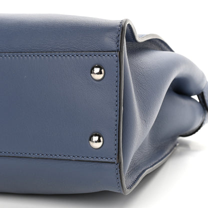 Fendi Calfskin Medium Peekaboo Iconic Satchel Blue 11 of 13