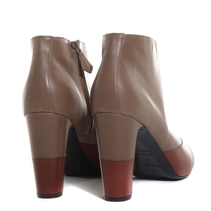 Hermes Leather Booties Etoupe Noisette 40 3 of 5