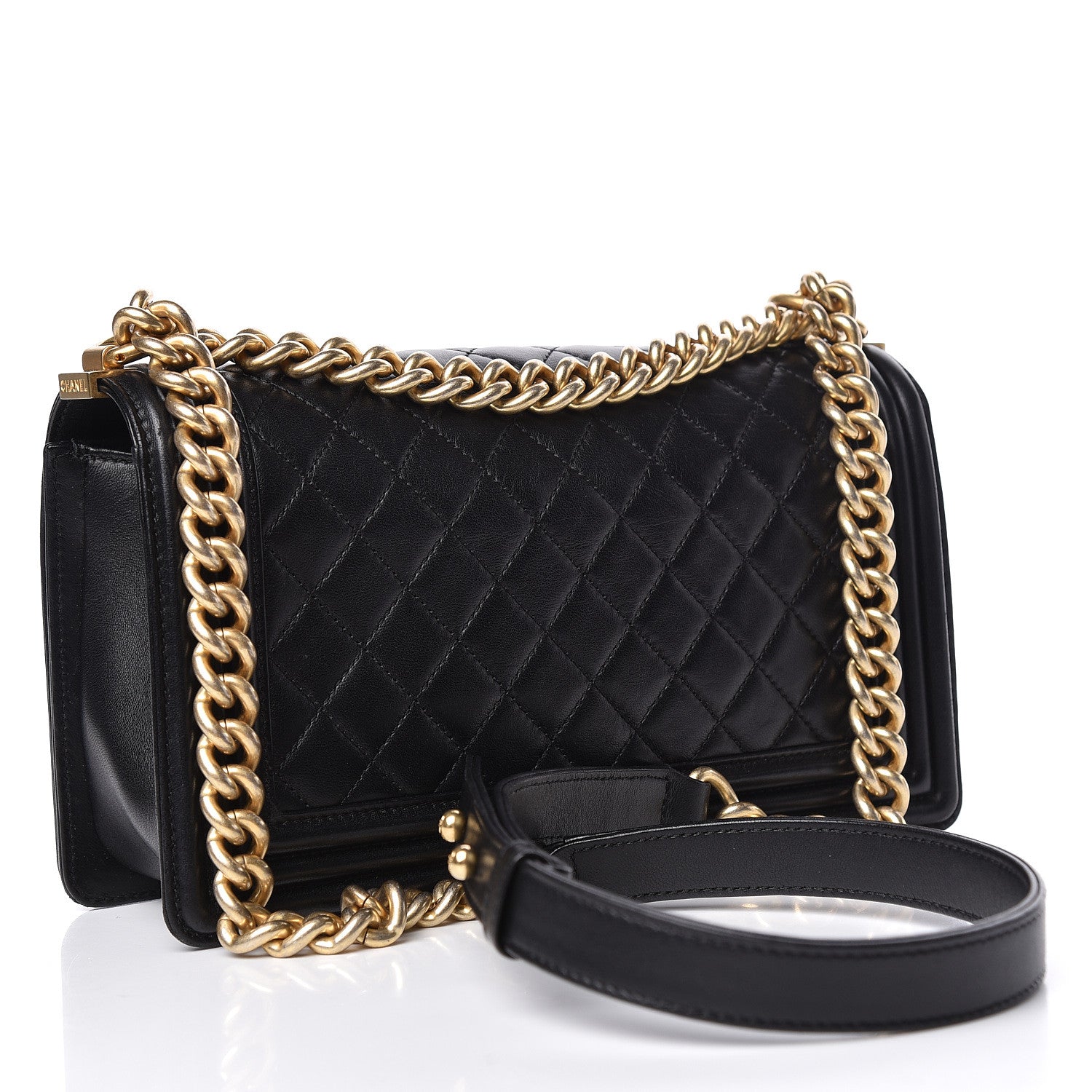 Chanel Lambskin Quilted Medium Boy Flap Black 3 of 21