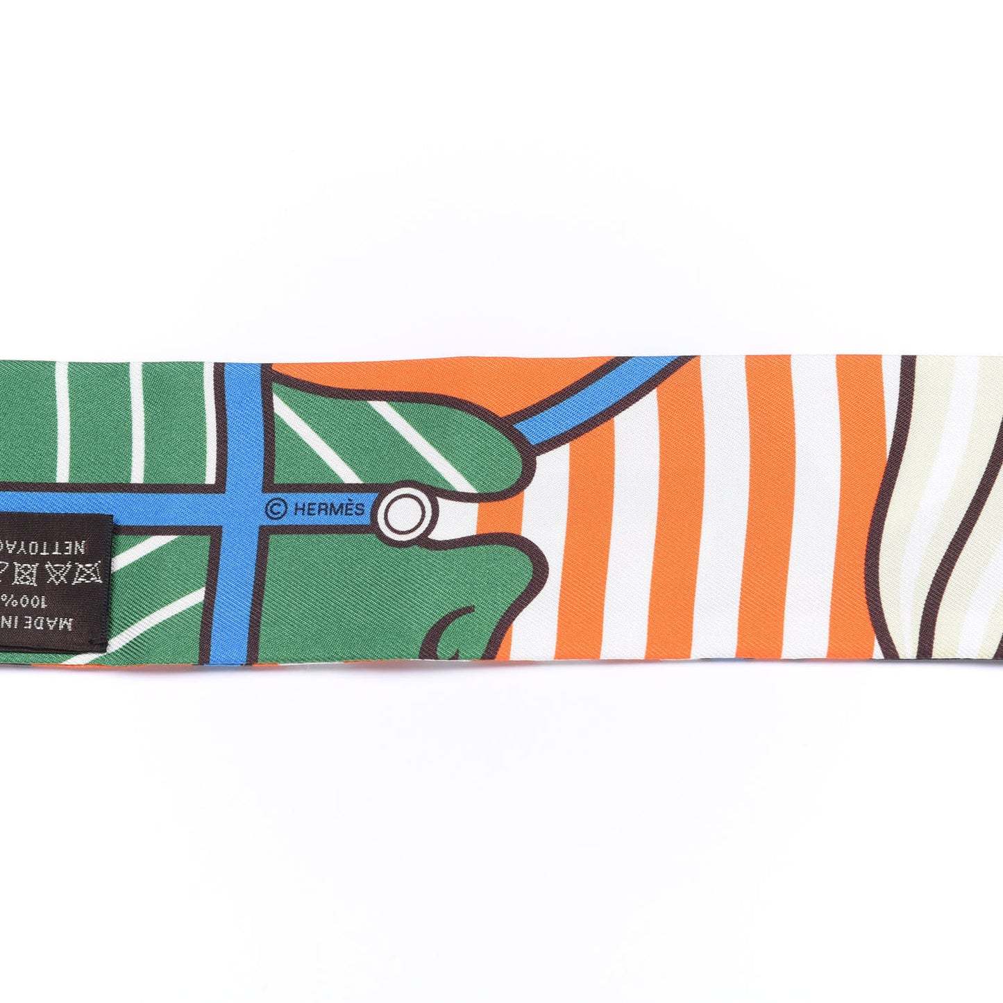 Silk Quadrige Twilly Orange Vert Ebene