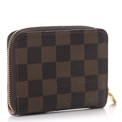 Louis Vuitton Damier Ebene Zippy Coin Purse Rose Ballerine 3 of 9