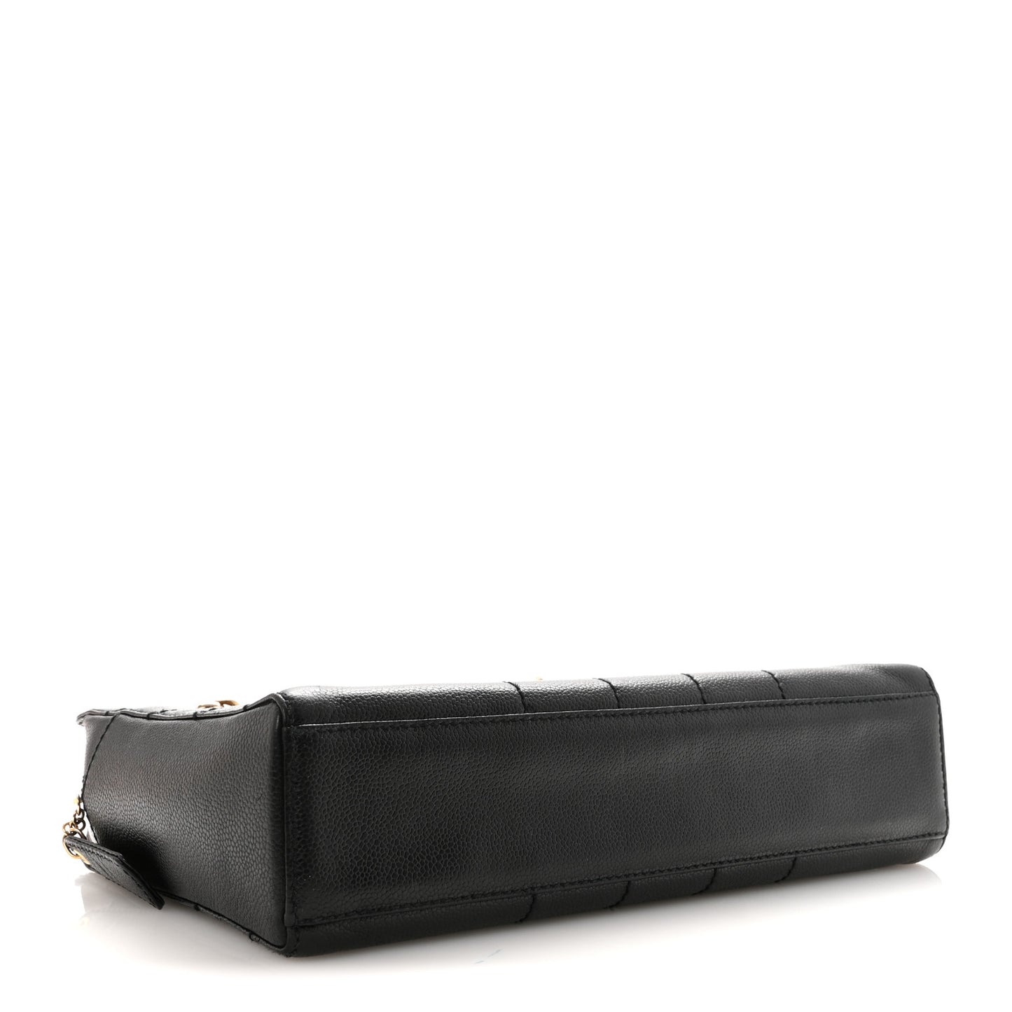 Caviar Stitched Chocolate Bar Shopping Tote Black