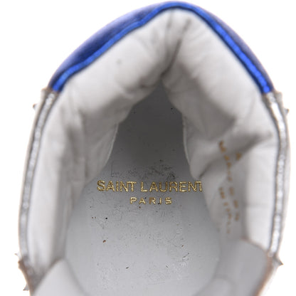 Saint Laurent Metallic Calfskin California Court Classic Roller Skates 40 Platinum 8 of 14