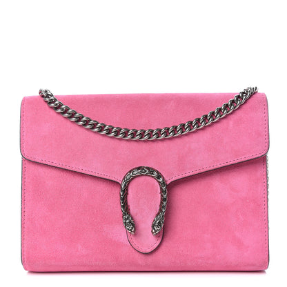 Gucci Suede Mini Dionysus Chain Wallet Pink Tropical Flower 1 of 16
