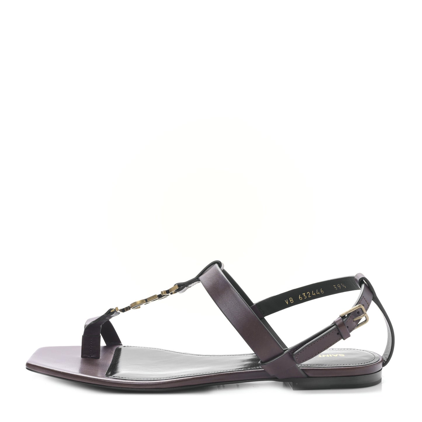 Calfskin Cassandra Monogram Sandals 39.5 Brown