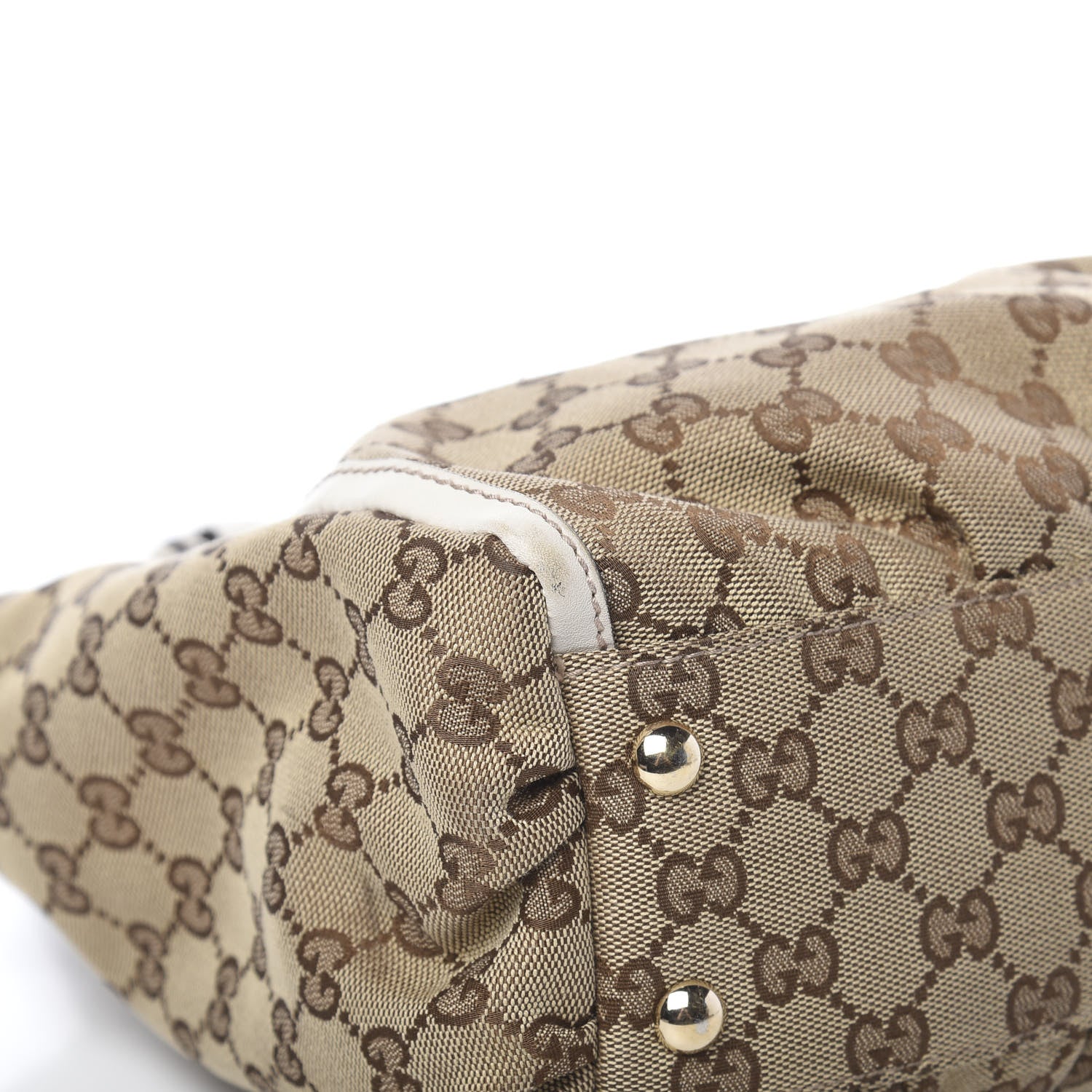 Gucci Monogram D Gold Ring Tote White 11 of 16