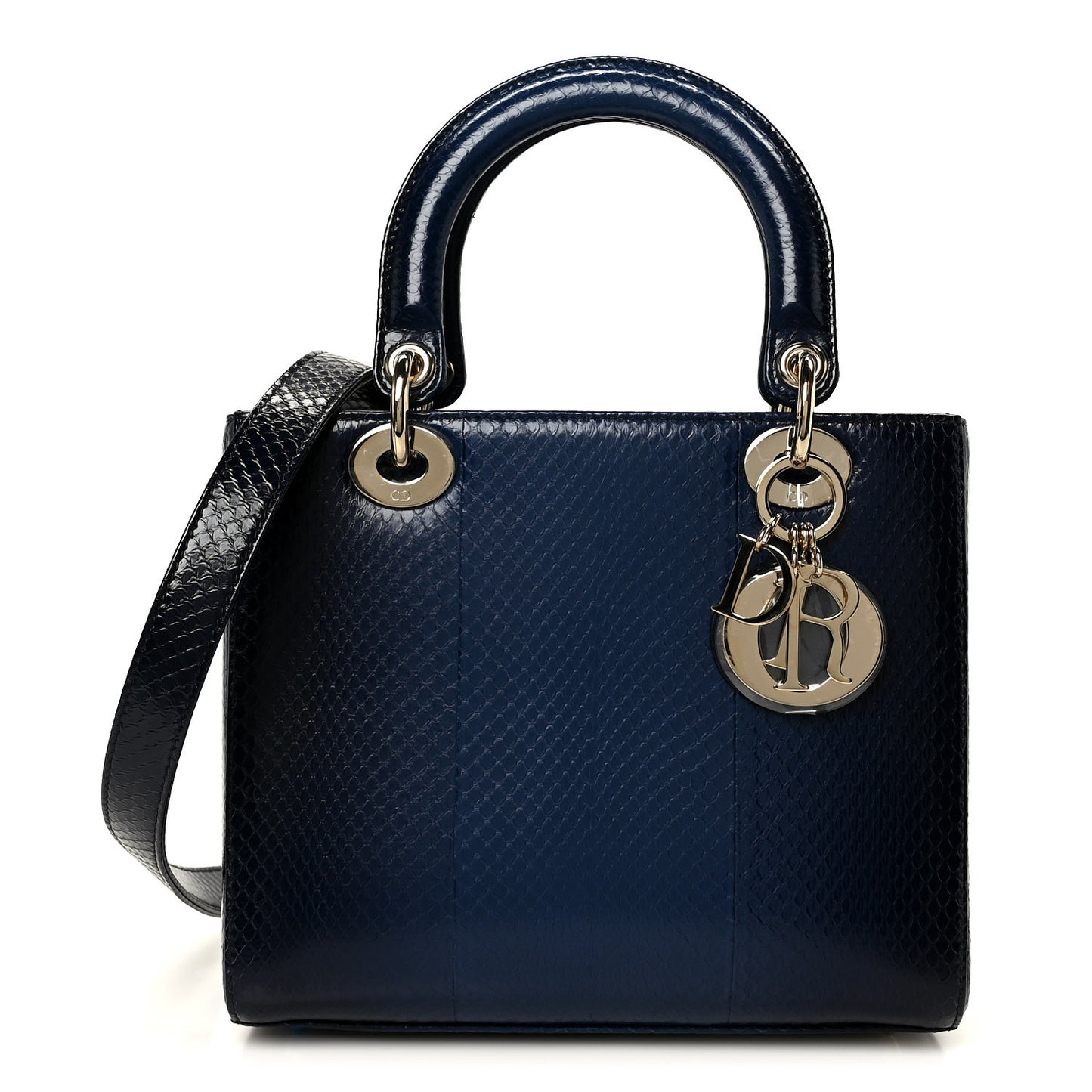 Snakeskin Medium Lady Dior Blue