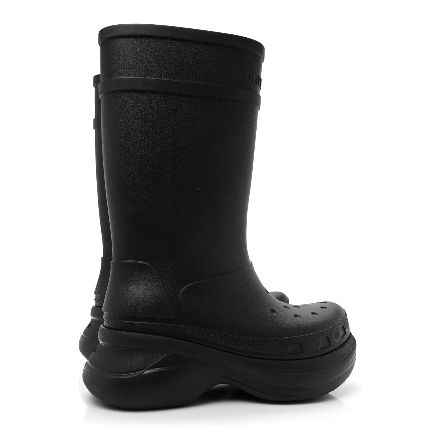 Balenciaga X CROCS Rubber Womens Rain Boots 40 Black 5 of 11