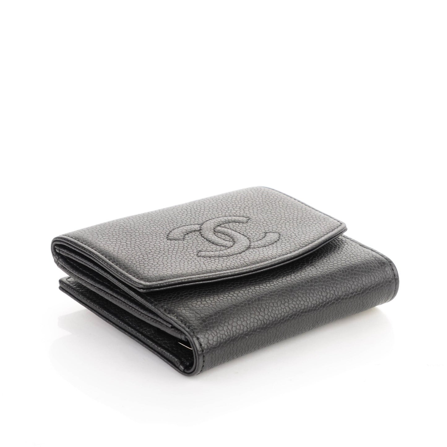 Caviar Timeless CC Compact French Wallet Black