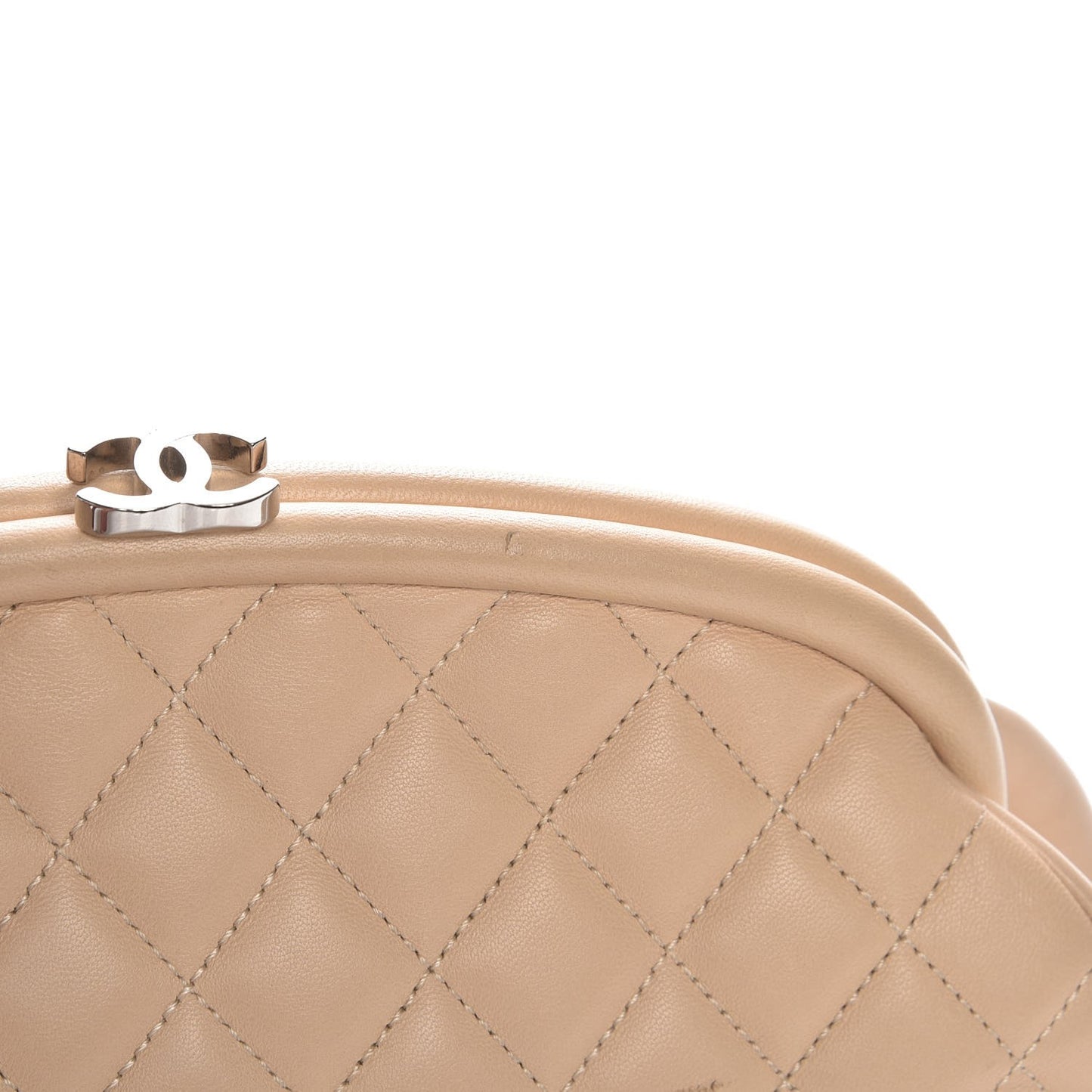 Lambskin Quilted Timeless Clutch Beige Clair