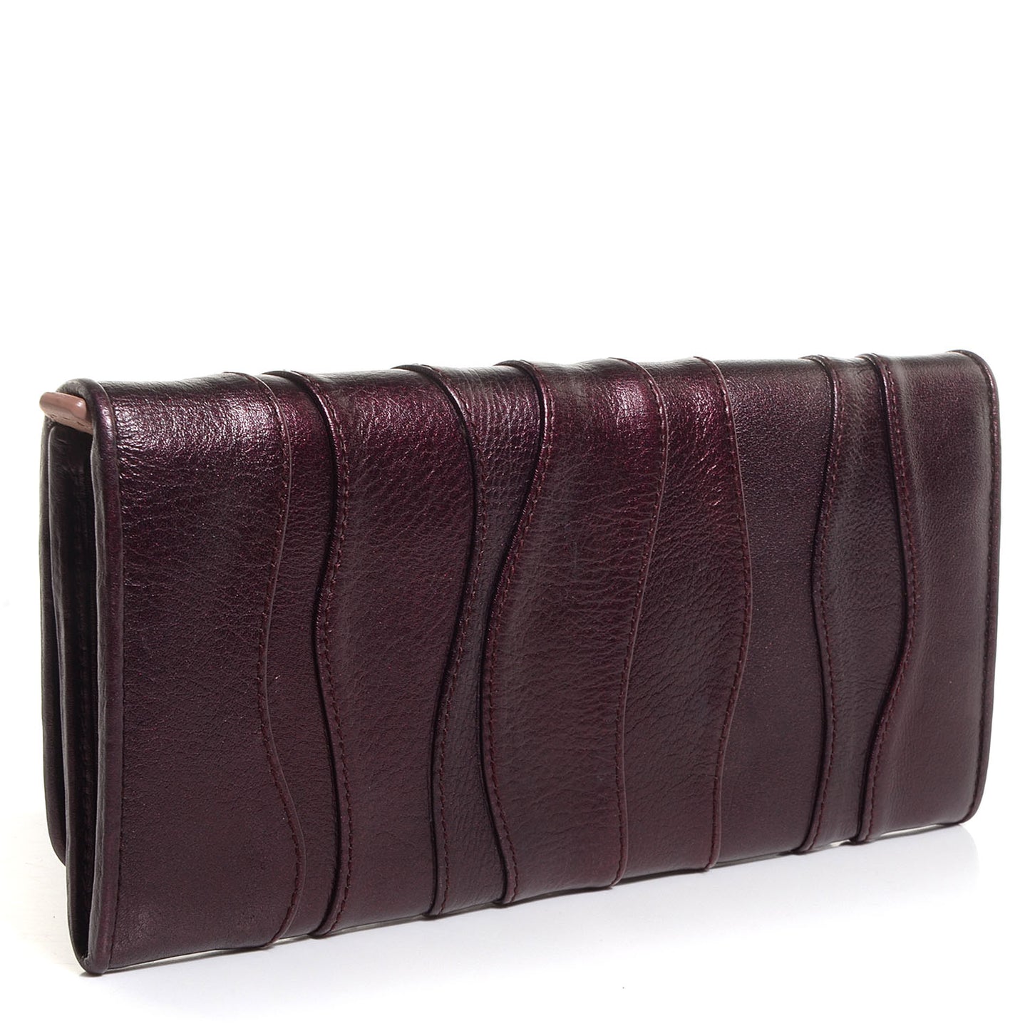 Nappa Mordore Stripes Continental Wallet Lampone