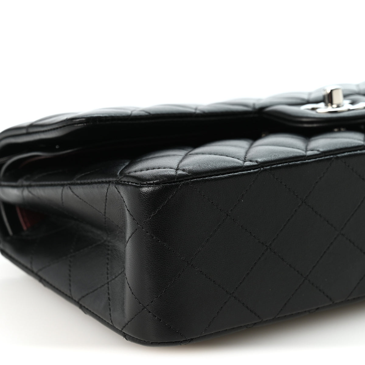Chanel Lambskin Quilted Medium Double Flap Black 9 of 10