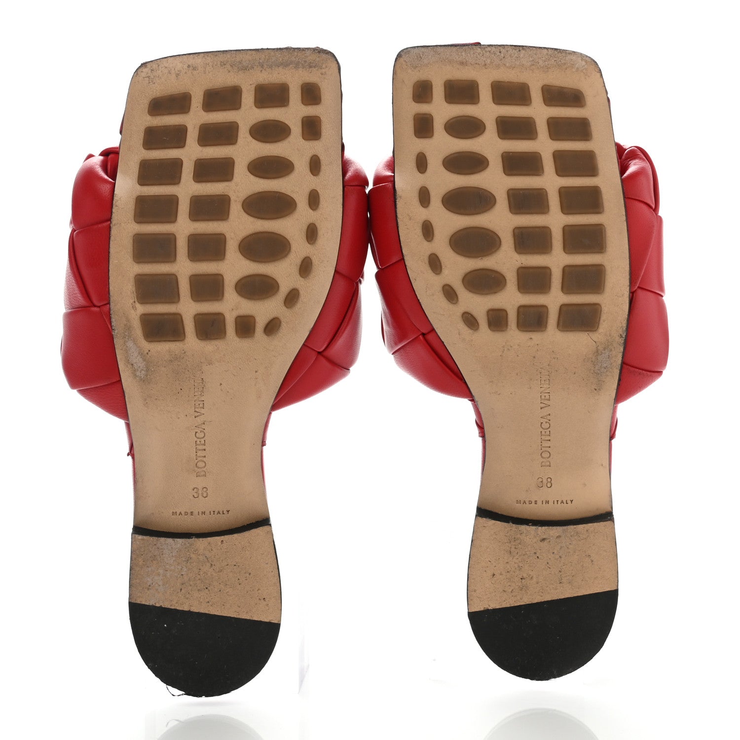 Bottega Veneta Nappa Maxi Intrecciato Lido Flat Sandals 38 Bright Red 5 of 11