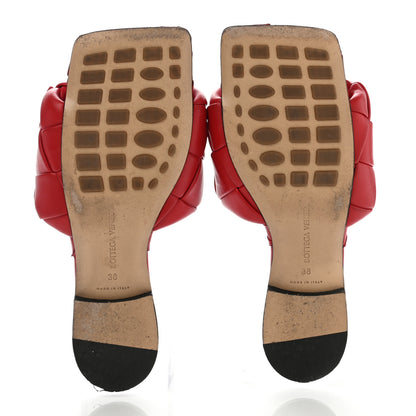 Bottega Veneta Nappa Maxi Intrecciato Lido Flat Sandals 38 Bright Red 5 of 11