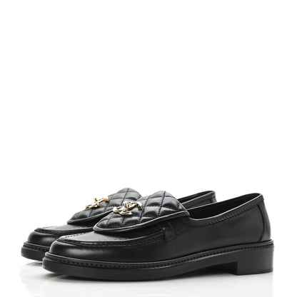 Chanel Lambskin Quilted CC Turnlock Loafers 39 Black 3 of 8