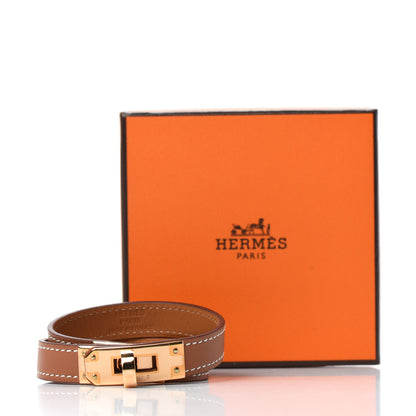 Hermes Barenia Kelly Double Tour Bracelet T2 Fauve 7 of 7