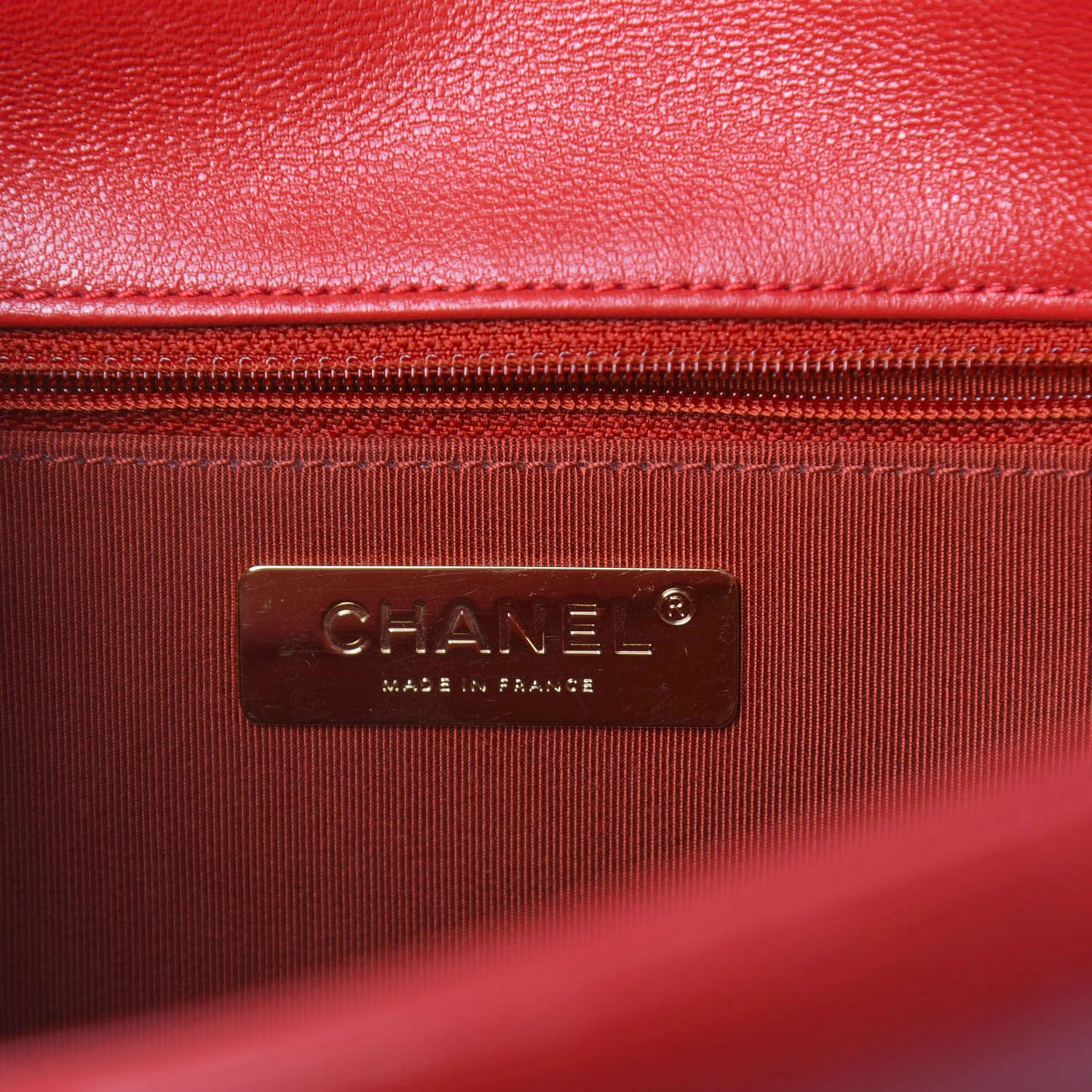 Chanel Goatskin Quilted Large Chanel 19 Flap Red 6 of 11