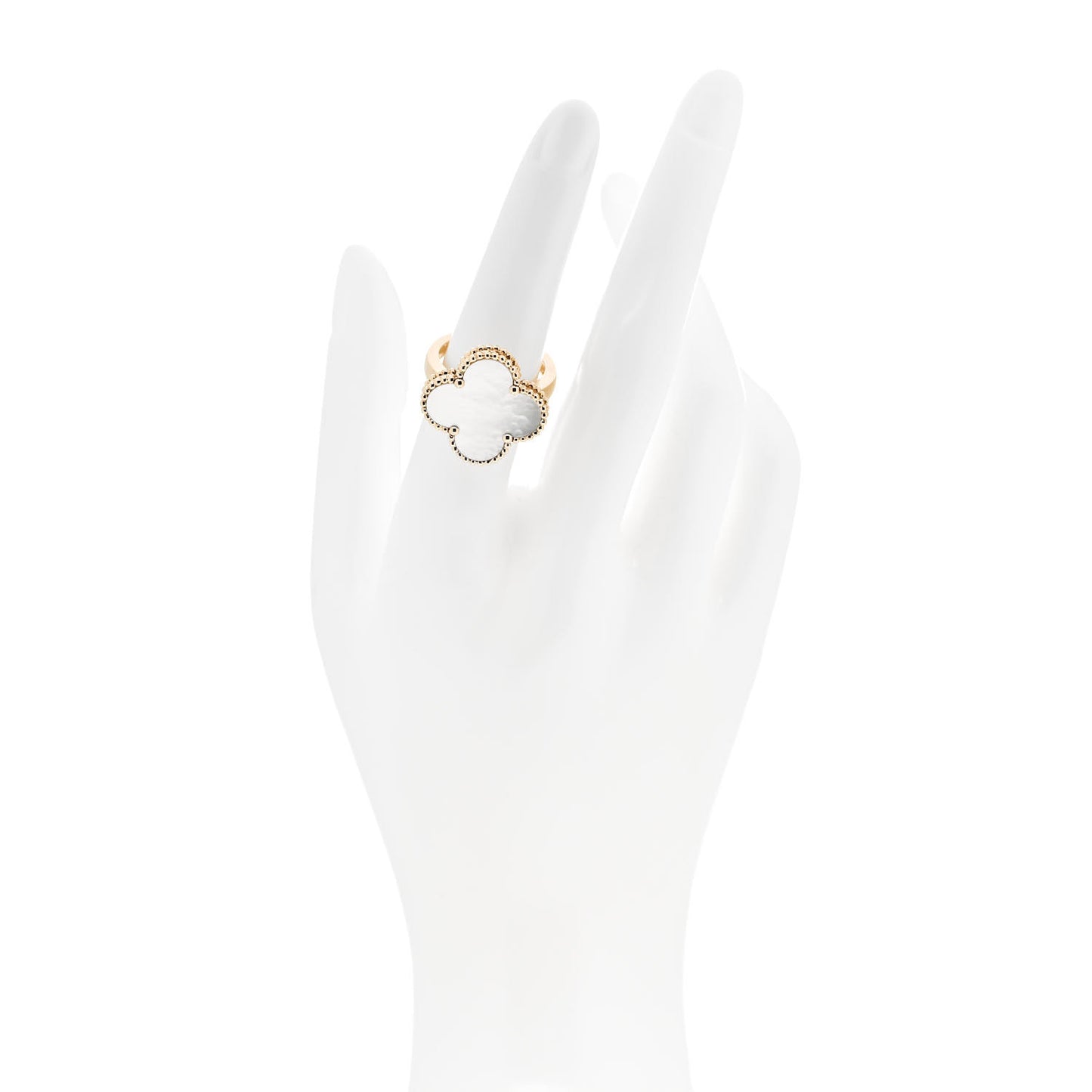 18K Yellow Gold Mother of Pearl Magic Alhambra Ring 53 6.5