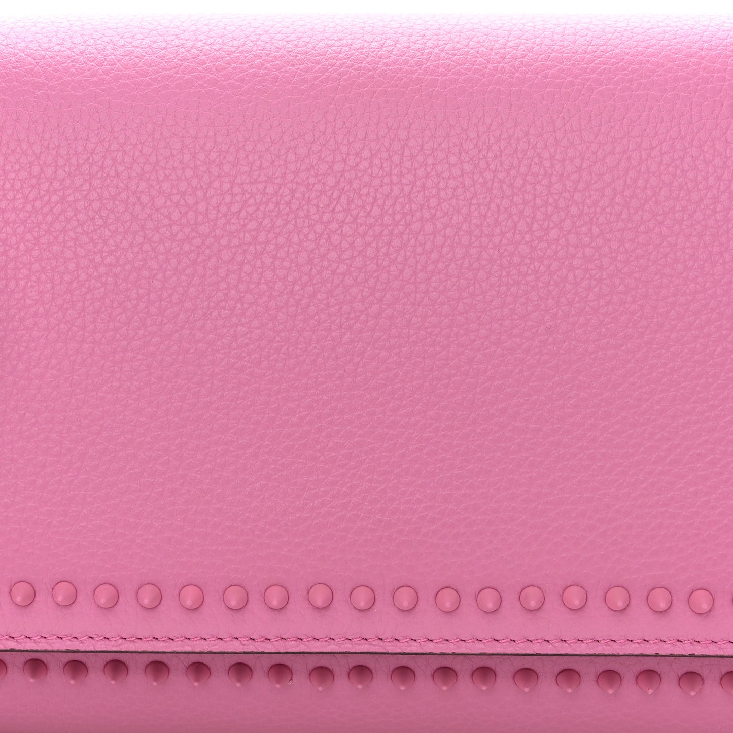 Grained Calfskin Spikes Paloma Clutch Pink