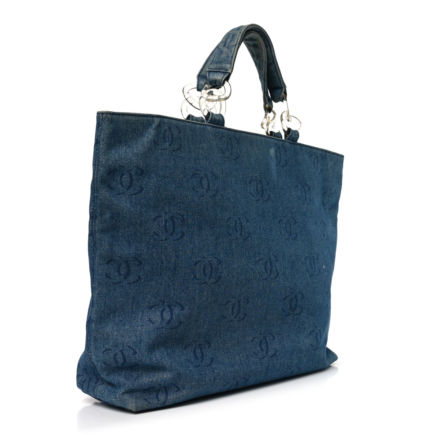 Chanel Denim Large CC Tote Dark Navy Blue 4 of 11