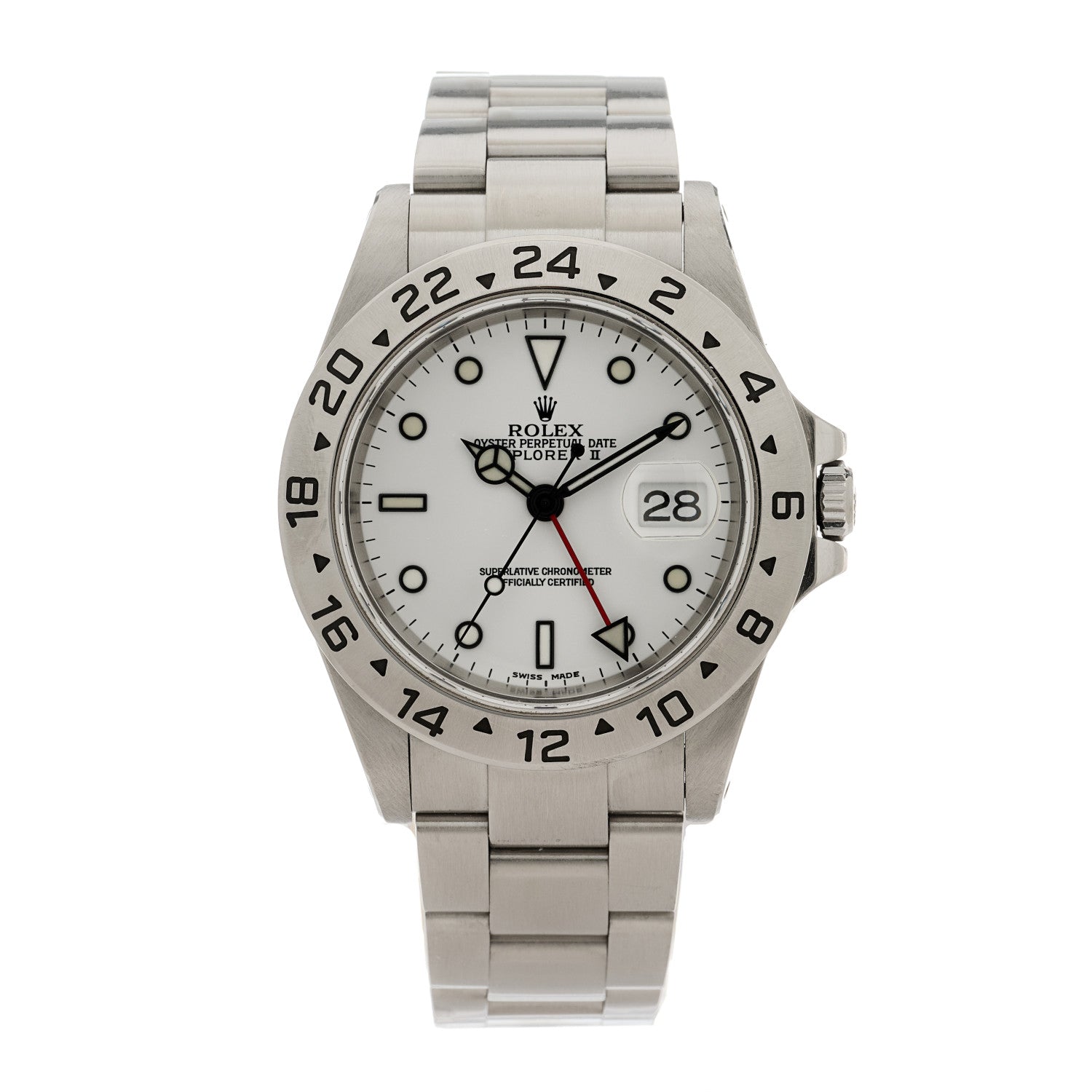 Rolex Stainless Steel 40mm Oyster Perpetual Date Explorer II Watch White 16570 1 of 4
