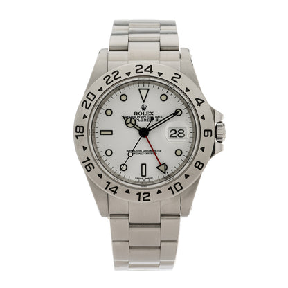 Rolex Stainless Steel 40mm Oyster Perpetual Date Explorer II Watch White 16570 1 of 4