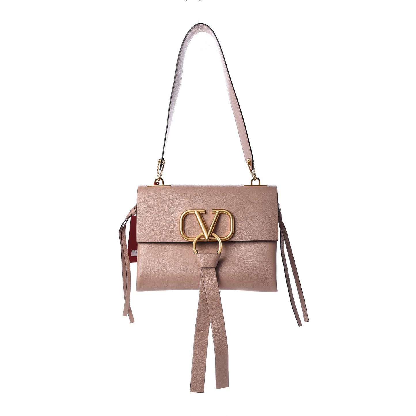 Smooth Calfskin Small VRing Shoulder Bag Rose Cannelle