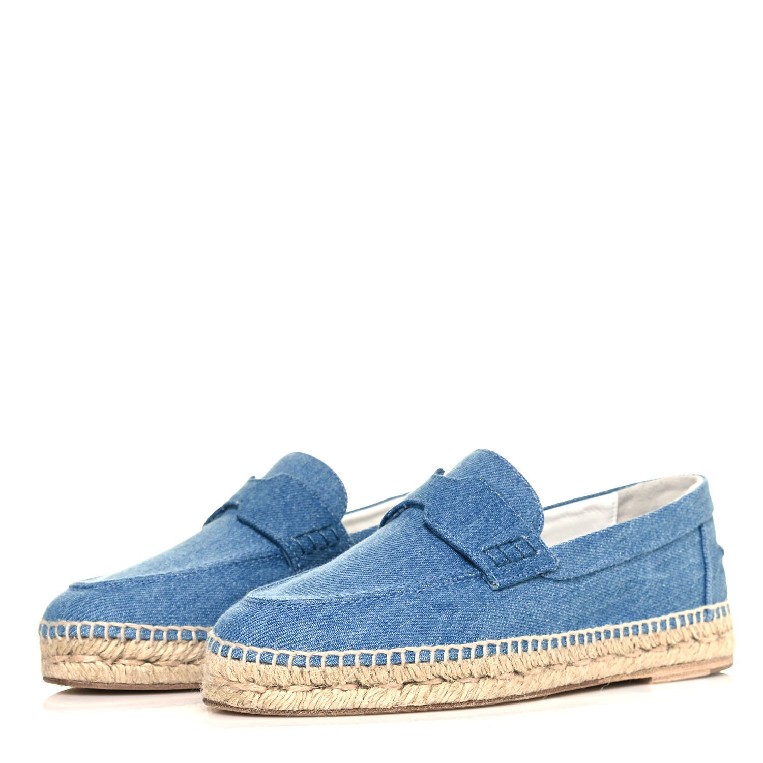 Hermes Denim Canvas Womens Trip Espadrilles 36 Bleu Clair 3 of 8