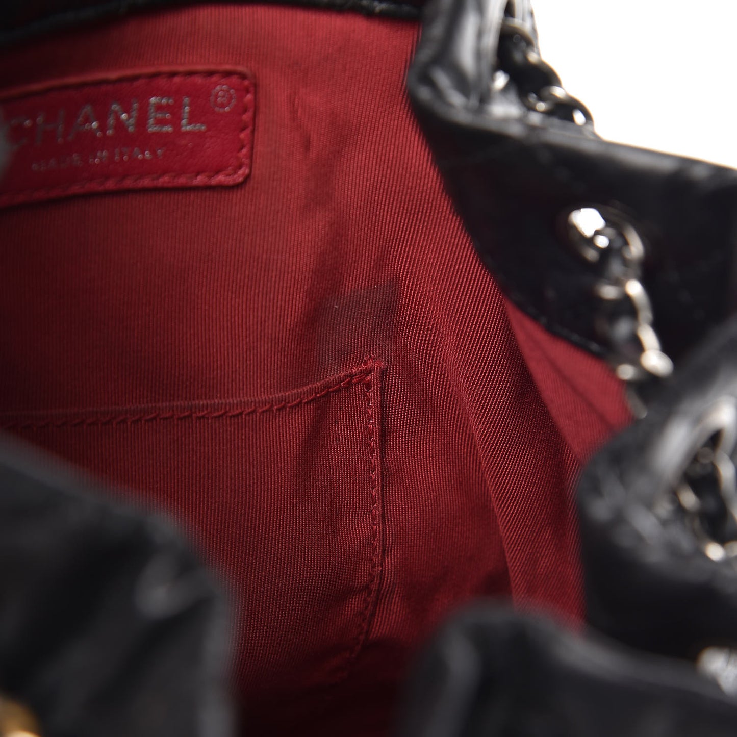 Aged Calfskin Quilted Gabrielle Backpack Black