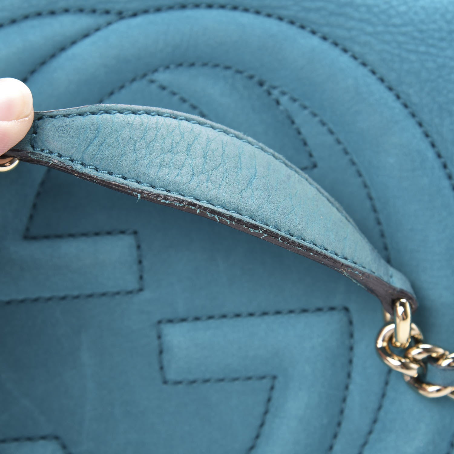 Gucci Vitello Range Medium Soho Chain Shoulder Bag Deep Cobalt 15 of 19