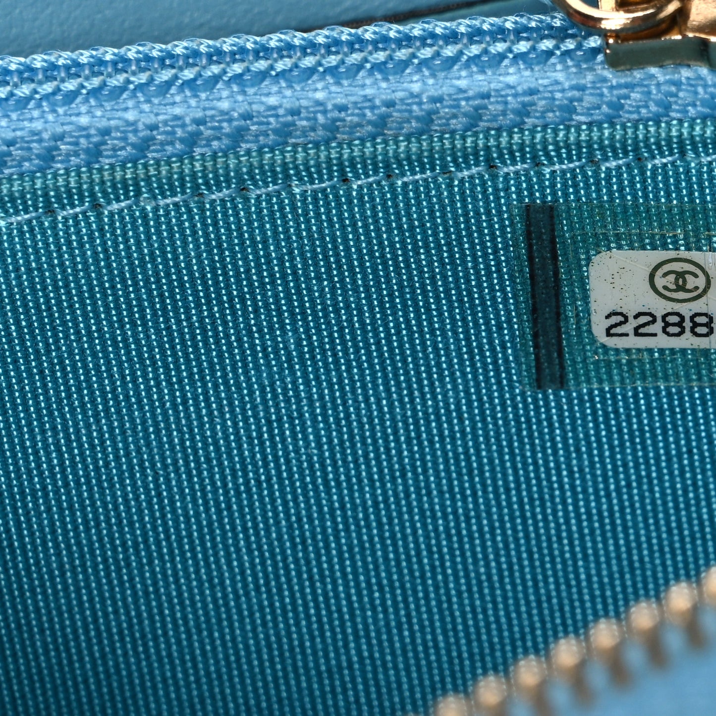 Lambskin Quilted Medium Zip Around Wallet Blue