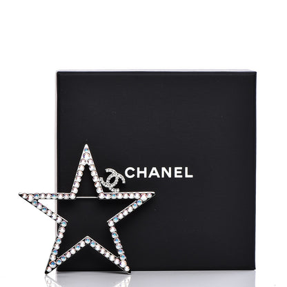Chanel Ruthenium Crystal Star CC Brooch 6 of 6